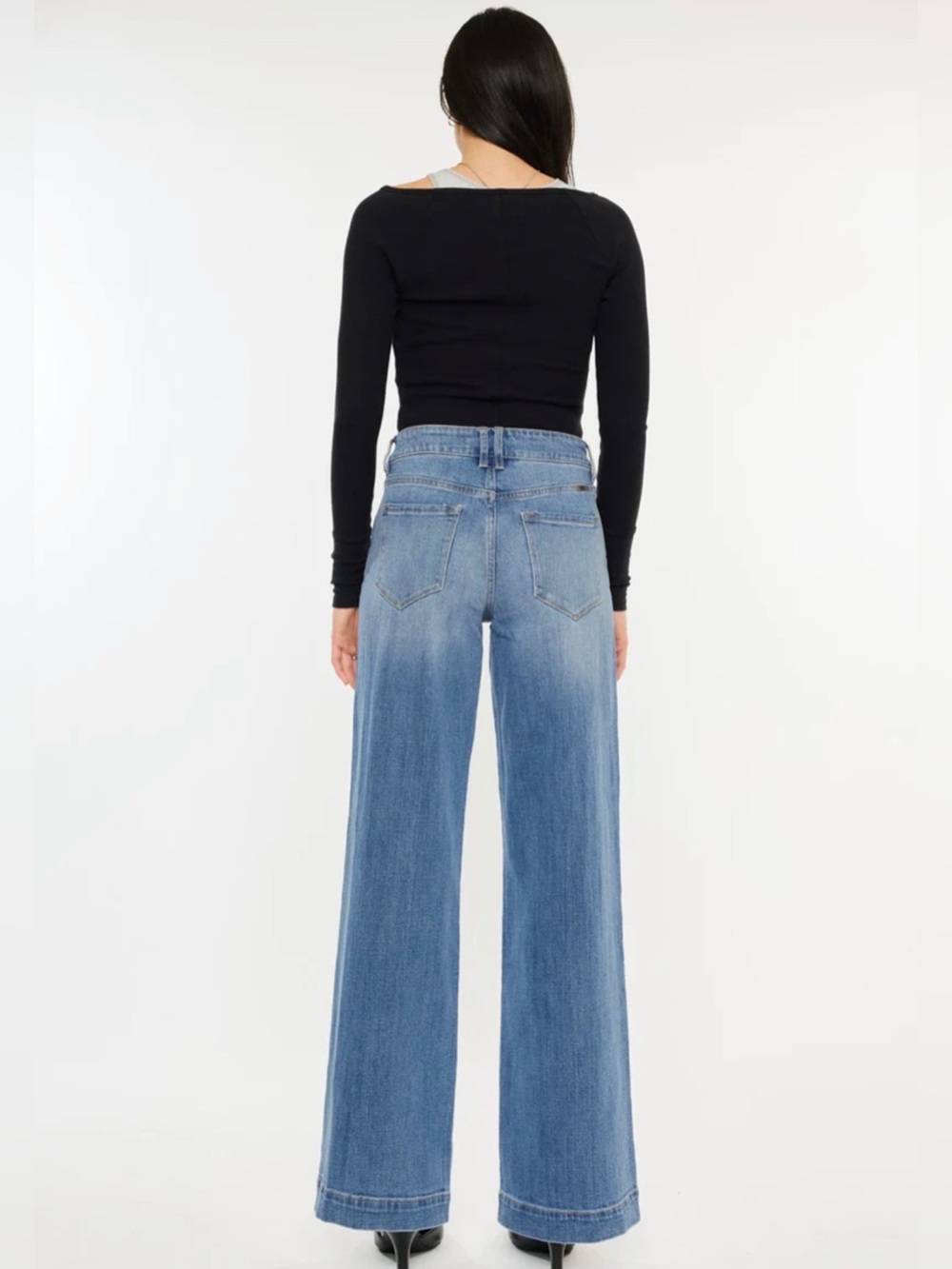 Kancan Bertha High Rise Wide Medium Wash, sz 15/31 - Picture 2 of 13